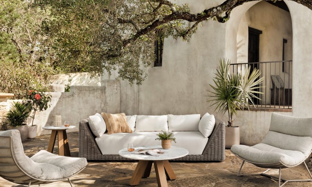 Como Outdoor Sofa-97"-Natural Woven